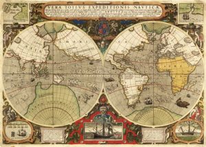 MAWO-44+World+1595+Antique+Framed+Maps